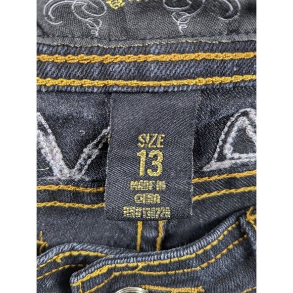 Rocawear Skinny Women's size 13 Dark Wash Blue Denim Jeans - Picture 6 of 9